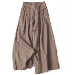 NWOT Linen Cotton blend 
Wide Leg Brown Pants